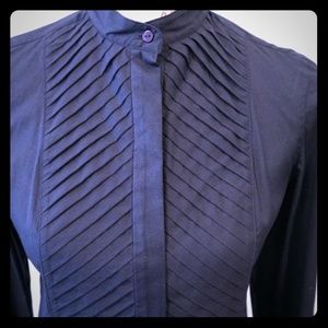 Kenneth Cole pin tuck blue shirt